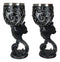 Set Of 2 Wicca Black Cats Familiars Love Hex Of The Heart Pentagram Wine Goblets