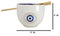 White And Gold Wicca Mystic Evil Eye Of Providence Soup Bowl With Chopsticks