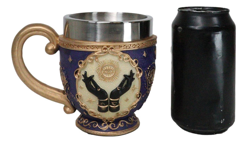 Gold And Purple Wicca Fortune Teller Chirology All Seeing Eye Tarot Tea Cup Mug