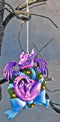 Ruth Thompson Purple Dragon Blue Ribbon Wreath Christmas Tree Hanging Ornament