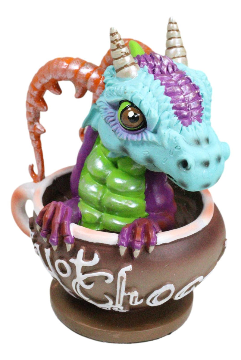 Whimsical Hot Chocolate With Rupert Drake Baby Dragon In Saucer Cup Figurine