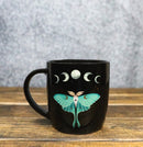 Wicca Magic Dark Forest Luna Moth Moon Phases Porcelain Coffee Mug Cup 12oz
