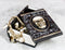 Gothic Macabre Skull Face With Scrollwork Book Shaped Decorative Trinket Box