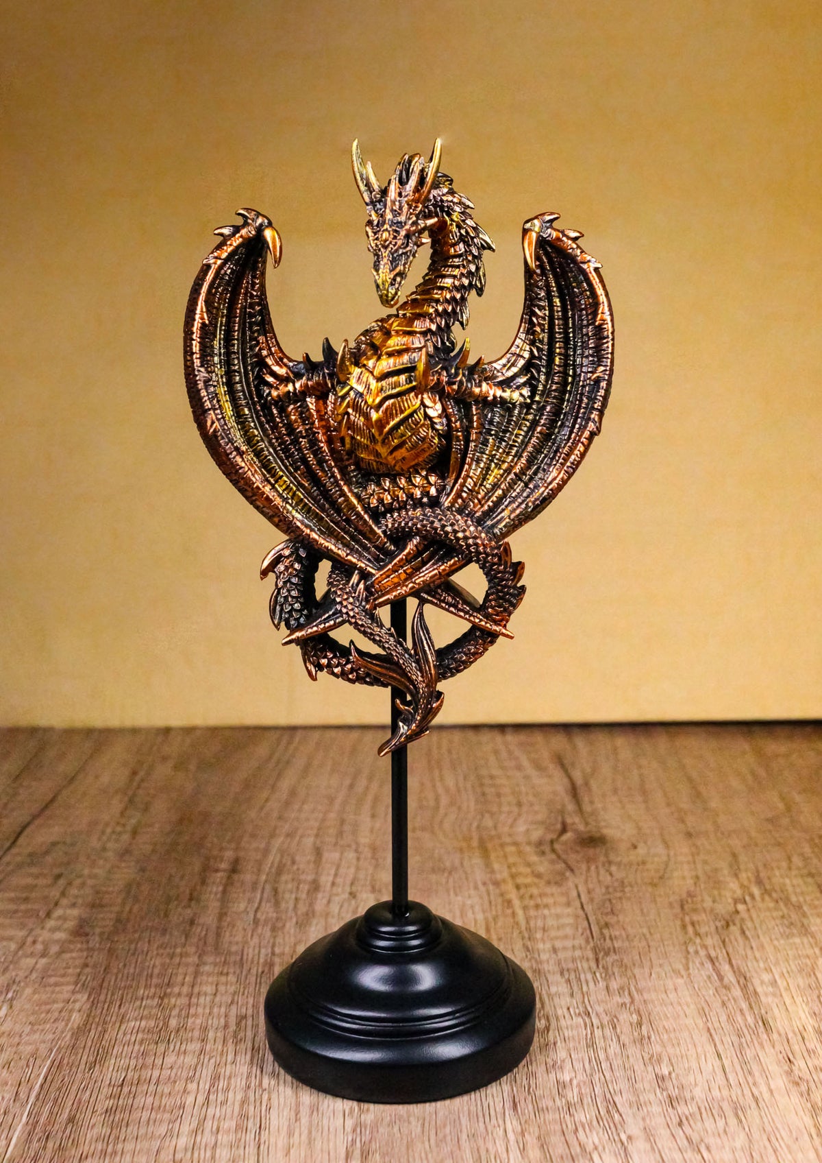 Fantasy Blood Auctor Dragon Masque Ornament On Pole Stand Or Wall Sculpture