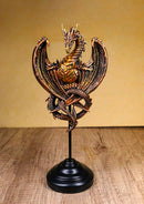 Fantasy Blood Auctor Dragon Masque Ornament On Pole Stand Or Wall Sculpture
