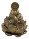 Hindu Goddess Of Fortune Lakshmi Meditating On Padma Lotus Flower Mini Figurine