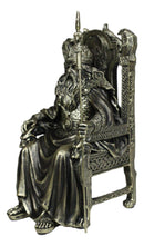 Norse Viking Odin The Alfather Sitting On A Throne with Raven Spear Statue