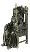 Norse Viking Odin The Alfather Sitting On A Throne with Raven Spear Statue