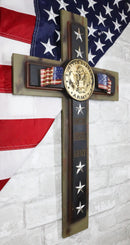 Large Patriot USA Military United States Army Medallion Flags Stars Wall Cross