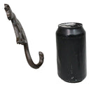 Pack of 2 Cast Iron Rustic Feline Kitty Cat with Playful Tail Wall Hooks
