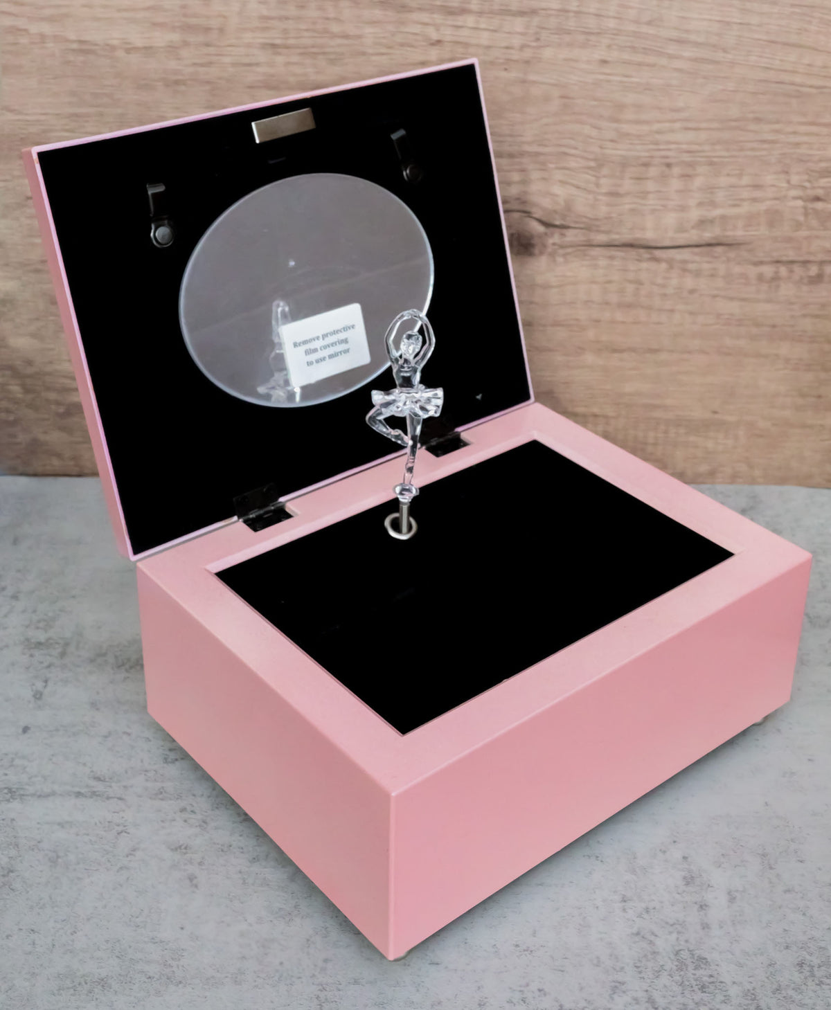 Forever In Our Hearts Dancing Ballerina Pink Floral Wooden Trinket Musical Box