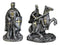 Set of 12 Medieval Crusader Knights With Swords Shields Horses Mini Figurines