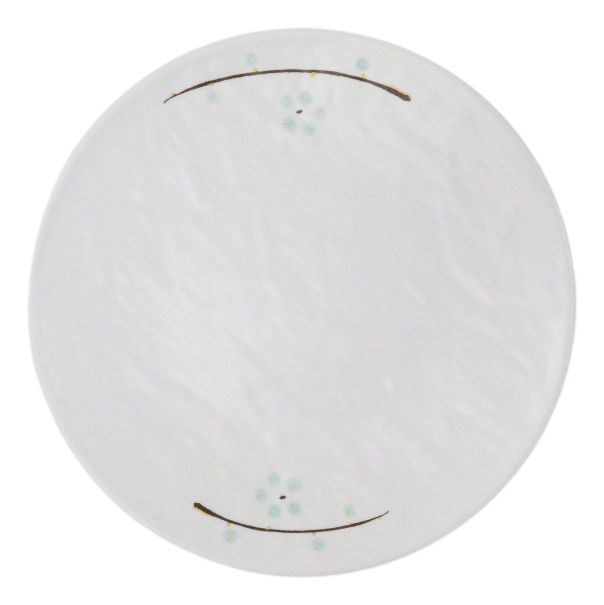 Set Of 6 Modern Yukino Hana Snowflakes Melamine Large Round Dinner Plates 11"D