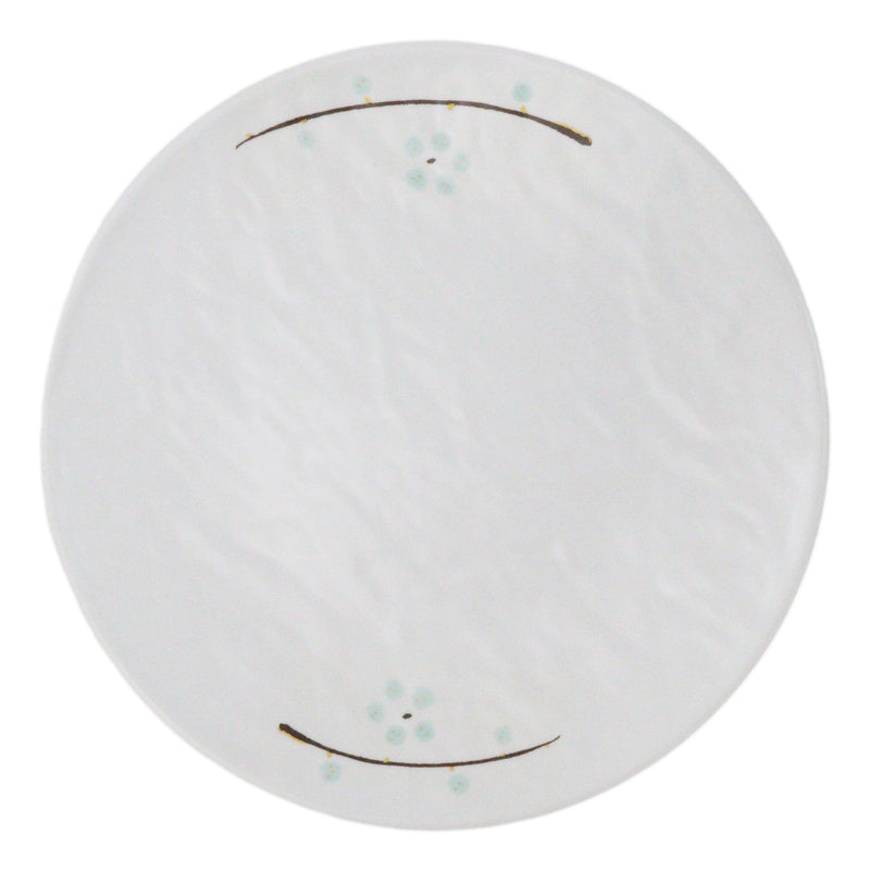 Set Of 6 Modern Yukino Hana Snowflakes Melamine Large Round Dinner Plates 11"D