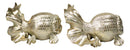 Pack of 2 Nautical Marine Goldfishes Gold Fish Sculptures In Gold Leaf Finish