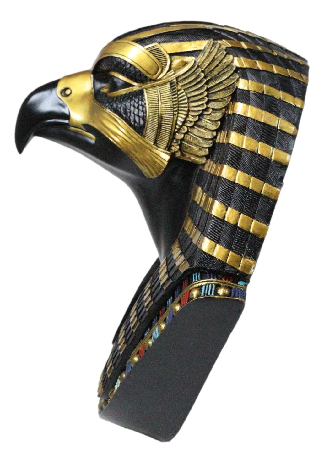 Ancient Egyptian Deity Horus God Of The Sky Bust Wall Plaque Sculpture 12.25"H