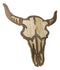 Rustic Western MDF Wood Bison Cow Skull Cutout Wall Decor Plaque 16.25"L