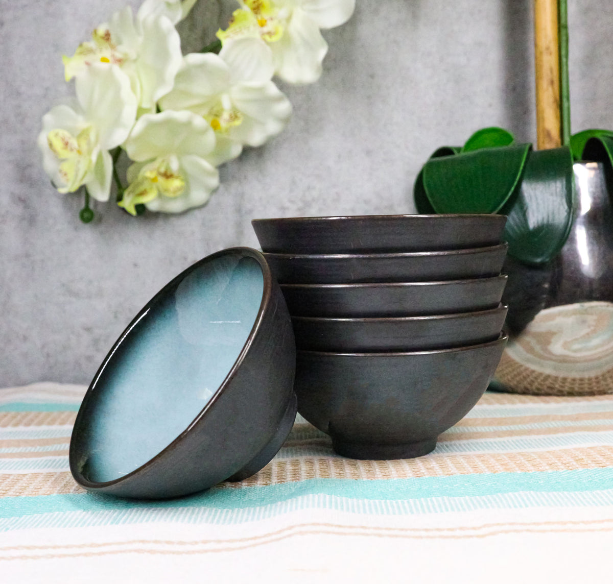 Pack Of 6 Blue Sky Seikai Collection Small Rice Soup Appetizer Bowls 10oz