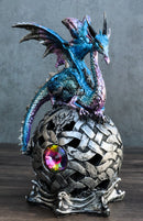 Ebros Dragon Perching On Color Changing LED Orb Night Light Statue (Aqua Blue)