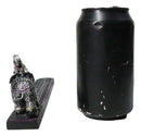 Feng Shui Buddhist Thai Tooled Elephant Trunk Up Incense Burner Holder 9.5 Inch