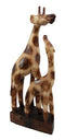 Balikraft Balinese Wood Handicraft Solo Mother Giraffe With Calf Family Figurine