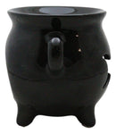 Wicca Witchcraft Triple Moon Black Cauldron Essential Oil Warmer Candle Holder