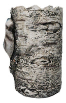 Blue Jay Candle Stand Songbird on Birch Tree Candle Holder Rustic Bird Figurine