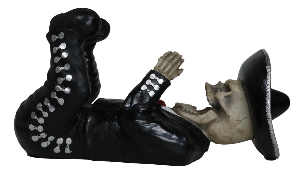 Ebros Gift Traditional Day of The Dead Skeleton Mariachi Wine Holder Figurine 11.25" Long