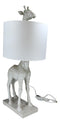Whimsical Peeking Safari Giraffe Chic Bedside Table Lamp With Fabric Shade 27"H