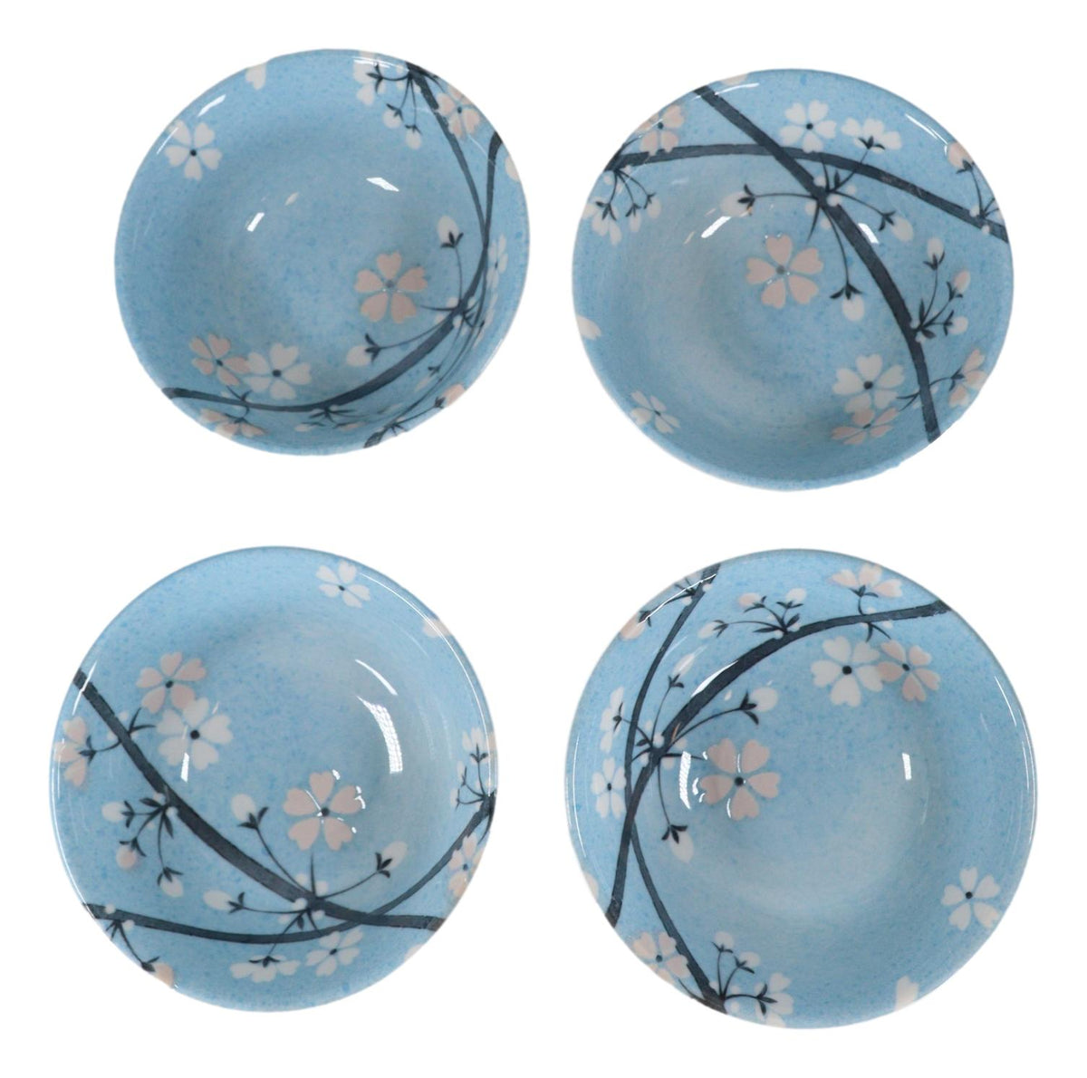 Made In Japan Cherry Blossoms Soup Rice Pasta Salad Cereal Bowls 6"D 16oz Set 4