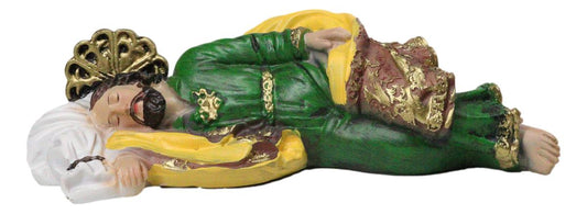 God's Revelations Sleeping Saint Joseph Catholic Devotion Decor Figurine 8"L - Ebros Gift
