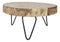 Unfinished Natural Wood Bark Round Slice with Metal Legs Pedestal Stand 9"D