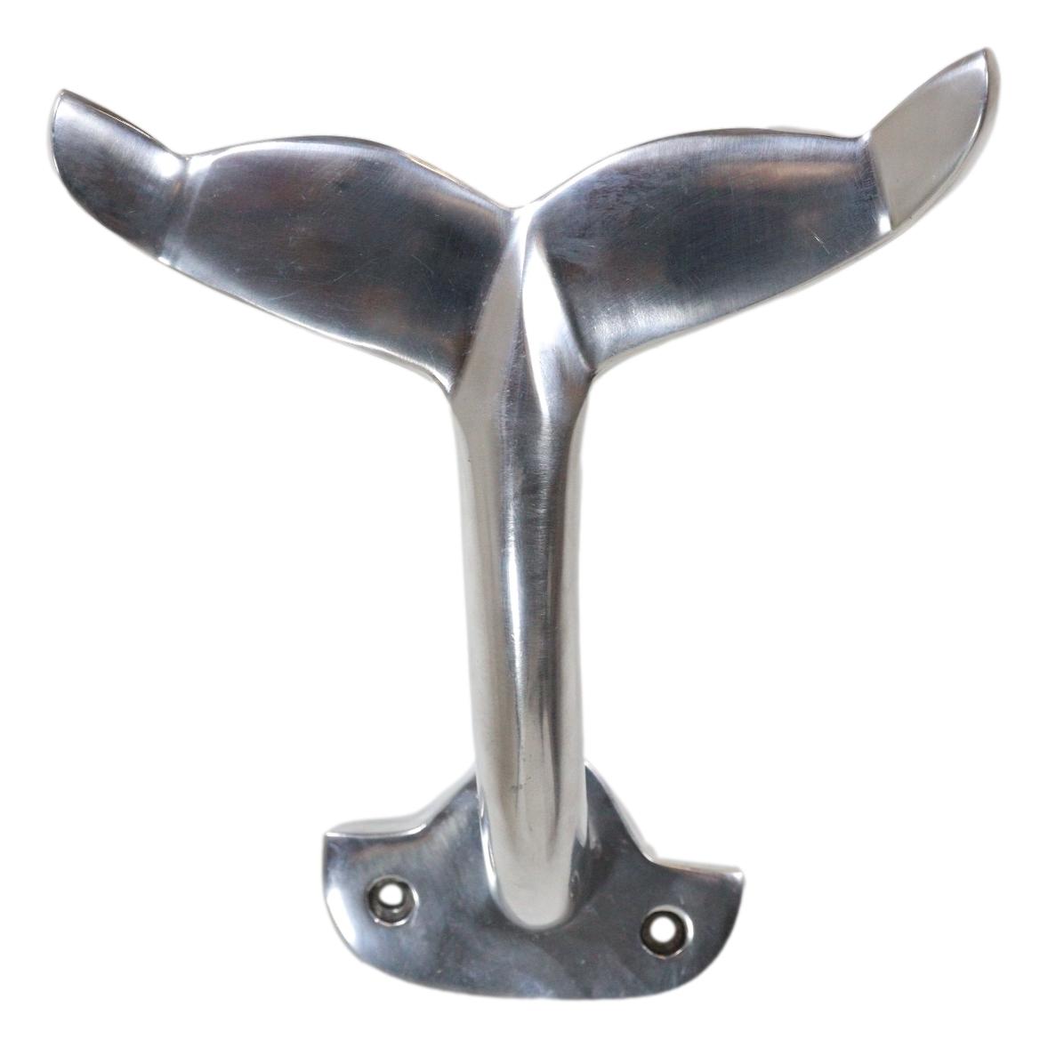 Nickel Plated Aluminum Nautical Baleen Blue Whale Tail Wall Coat Hook Hanger