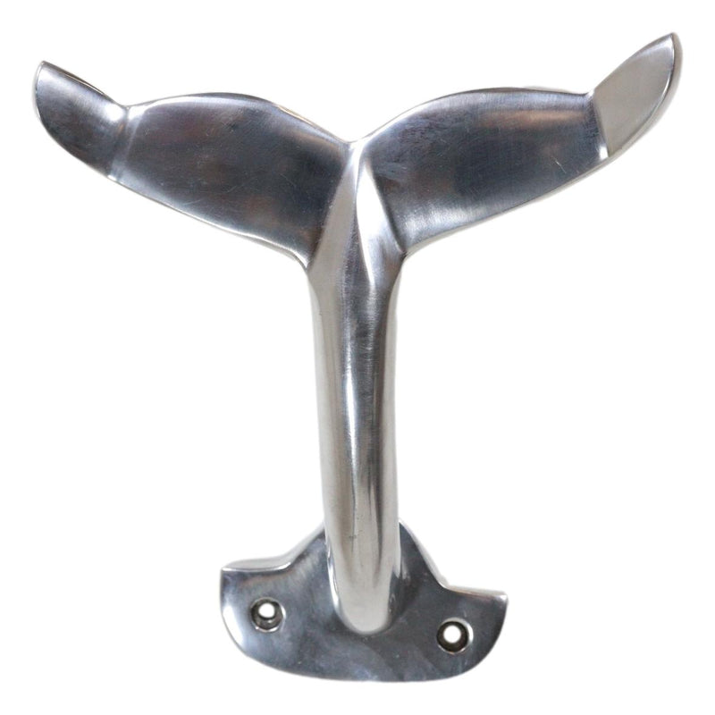 Nickel Plated Aluminum Nautical Baleen Blue Whale Tail Wall Coat Hook Hanger