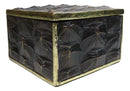 Realistic Faux Turtle Shell Print With Gold Trim Decorative Jewelry Trinket Box