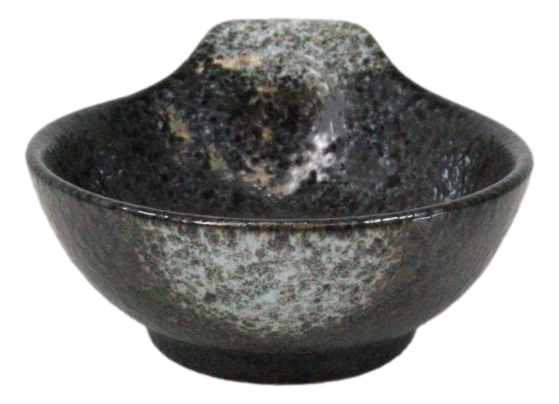 Pack Of 5 Charcoal Grey Tone Hakumu Small Ponzu Miso Soup Bowls With Handle 5oz