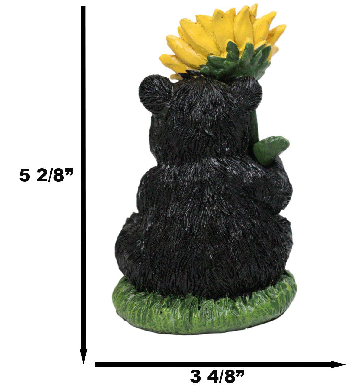 Backwoods Buddies Black Bear with Sunflower Figurine Rustic Woodland Accent