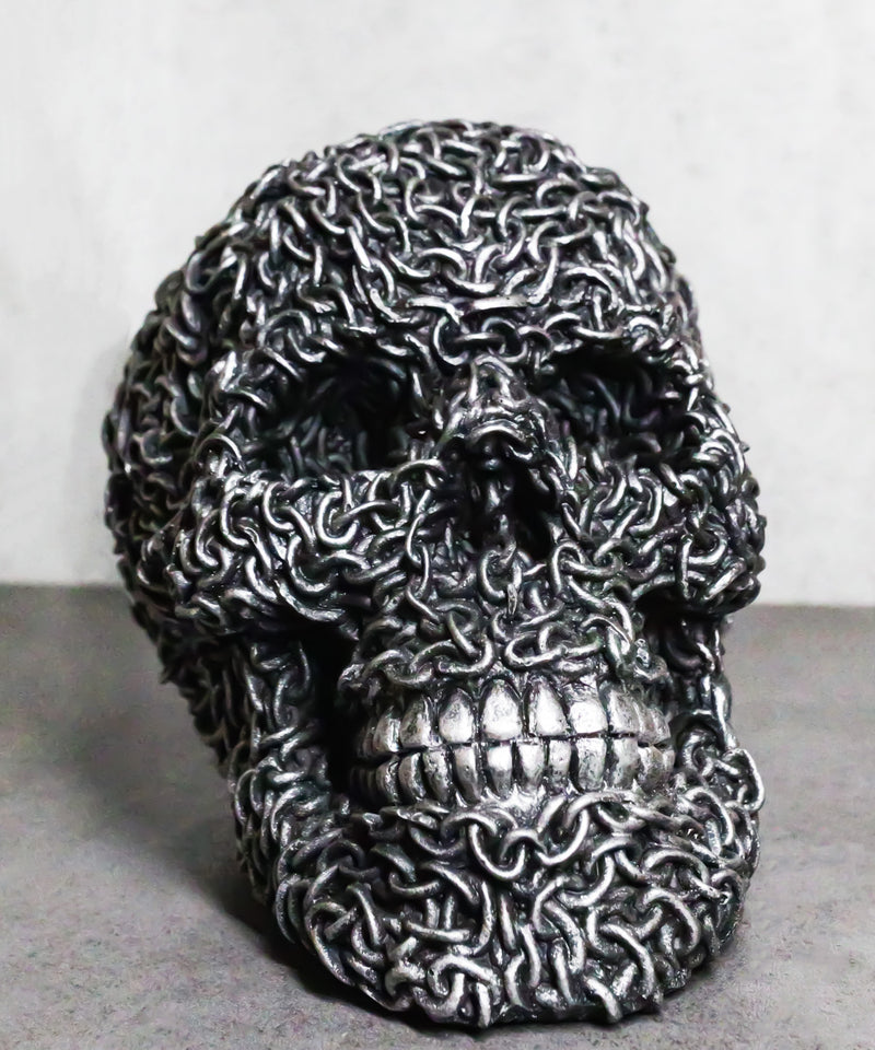 Gothic Mechanic Motor Chain Link Morphing Cranium Skull Skeleton Figurine