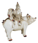 Rustic Country Farmhouse Chicken Rooster Riding On Pig Piggy Coin Money Bank