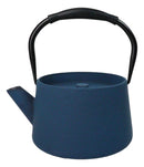 Royal Blue Modern Straight Edge Design Tetsubin Larger Cast Iron Teapot 33oz
