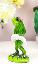 Sexy Lady Marilyn Green Frog with Pink Ribbon and White Cocktail Dress Figurine