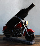 Ebros Gift Vintage Red Road Hog Chopper Motorbike Wine Holder Figurine 13.25" Long - Ebros Gift