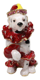 Red Circus Dalmatian Dog Pewter Austrian Crystals Jeweled Trinket Jewelry Box