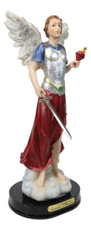 Archangel Saint Zadquiel Holding Dagger Figurine With Base 12" Angel Of Mercy