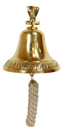 Marine Antiqued Solid Polished Brass RMS Titanic Wall Dinner Bell With Lanyard