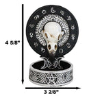 Gothic Raven Skull Triple Moon Astrology Zodiac Backflow Incense Cone Burner