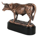 Lifelike North American Texas Longhorn Cow Steer Bull Bronzed Resin Figurine