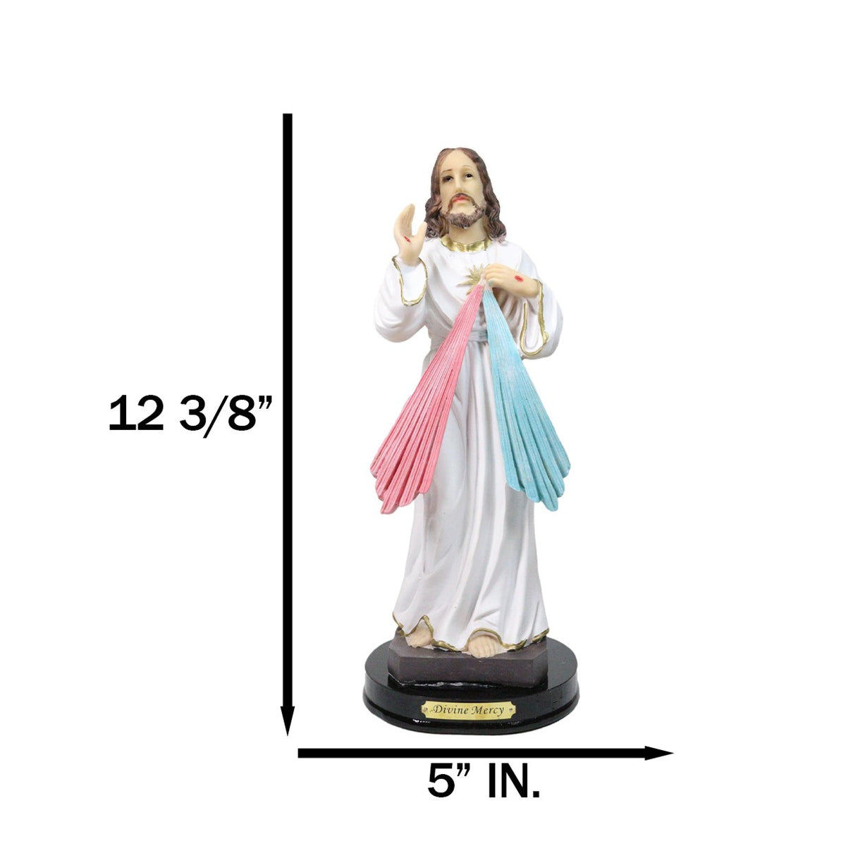Catholic Divine Mercy of Jesus Christ Figurine With Base Atonement And Mercy