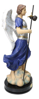 Archangel Saint Raphael Holding Staff And Fish Statue With Name Base 8"H Series