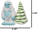 Himalayan Abominable Snowman Yeti And Pine Tree Ceramic Salt Pepper Shakers Set